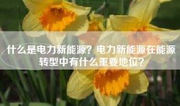 什么是电力新能源？电力新能源在能源转型中有什么重要地位？