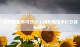 视频编辑手机软件（视频编辑手机软件有哪些）