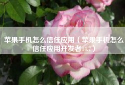 苹果手机怎么信任应用（苹果手机怎么信任应用开发者14.7）