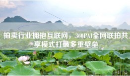 拍卖行业拥抱互联网，360PAI全网联拍共享模式打破多重壁垒