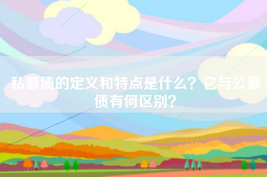 私募债的定义和特点是什么？它与公募债有何区别？