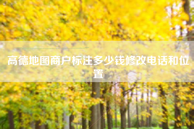 高德地图商户标注多少钱修改电话和位置