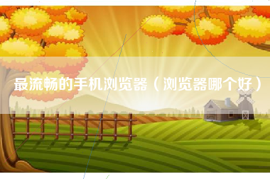 最流畅的手机浏览器（浏览器哪个好）