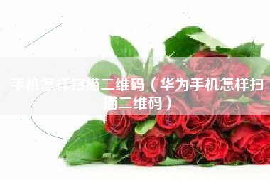 手机怎样扫描二维码（华为手机怎样扫描二维码）