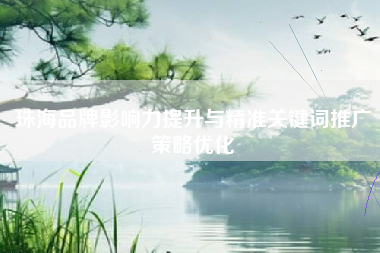 珠海品牌影响力提升与精准关键词推广策略优化