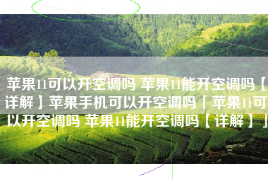 苹果11可以开空调吗 苹果11能开空调吗【详解】苹果手机可以开空调吗「苹果11可以开空调吗 苹果11能开空调吗【详解】」